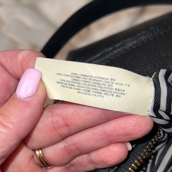 Kate Spade Black Leather Shoulder and Crossbody Purse Top Zip Closure - Picture 9 of 13